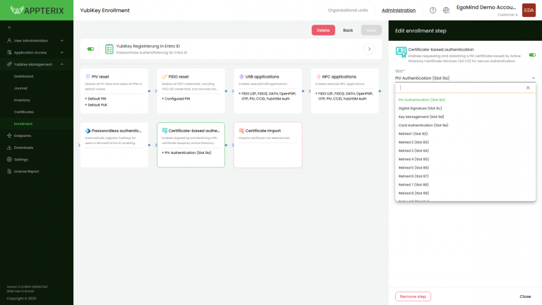 Appterix - YubiKey Management - Enrollment