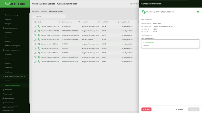 Appterix ZTSA - Allow Listing - Geräte
