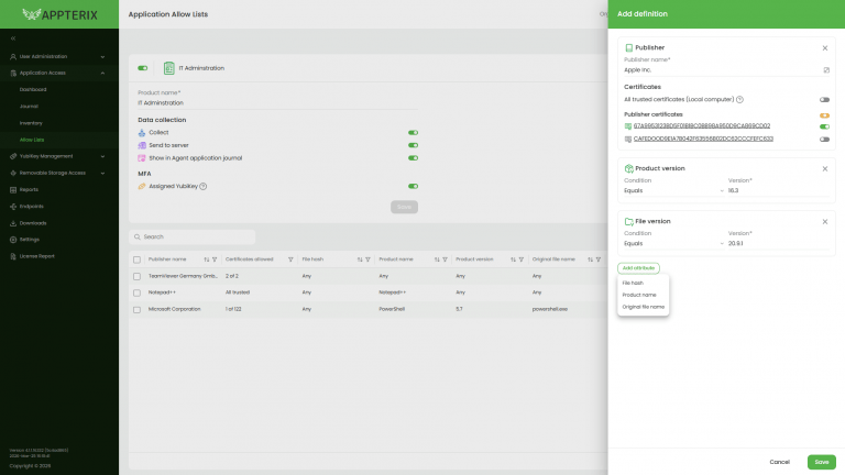Appterix ZTAA Allow Listing