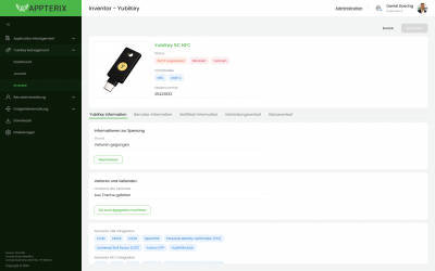 Appterix Yubikey Management - Inventar